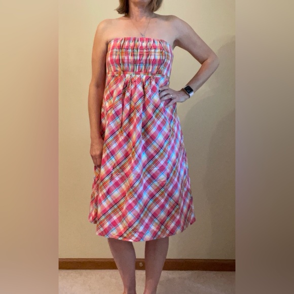 NEW Lilly Pulitzer Gweneth Strapless Dress in Patio Plaid, Women's size 10 - Picture 2 of 16